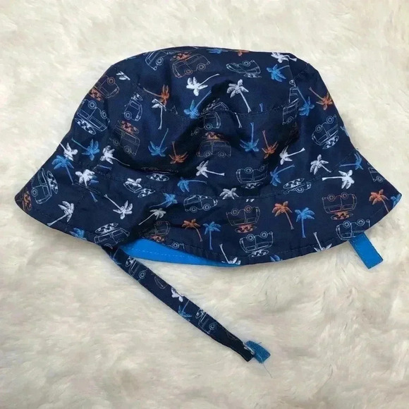 Reversible Sunhat Blue 1-3  Years - Picture 1 of 12